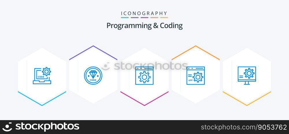 Programming And Coding 25 Blue icon pack including development. bug. programming. programming. develop