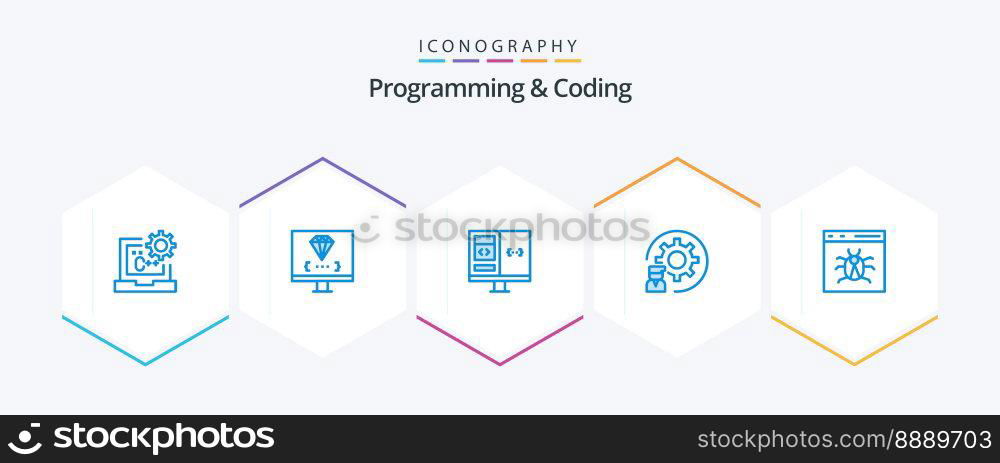 Programming And Coding 25 Blue icon pack including development. coding. development. development. computer