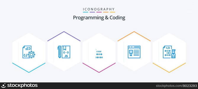 Programming And Coding 25 Blue icon pack including development. coding. development. website. development