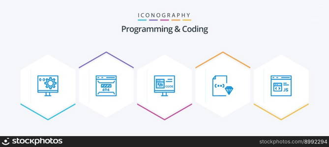 Programming And Coding 25 Blue icon pack including development. coding. page. development. coding
