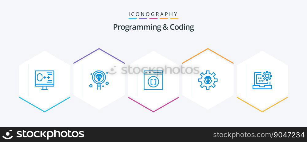 Programming And Coding 25 Blue icon pack including development. coding. programming. develop