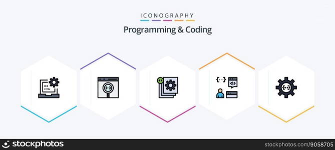Programming And Coding 25 FilledLine icon pack including develop. app. develop. programming. development