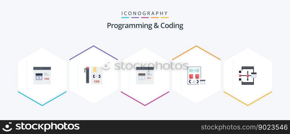 Programming And Coding 25 Flat icon pack including develop. app. develop. page. develop
