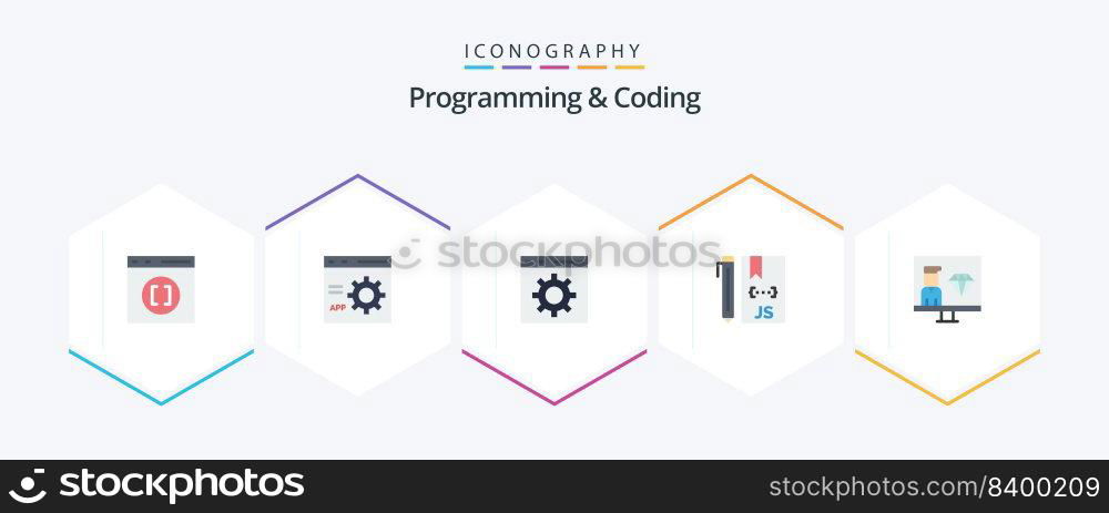 Programming And Coding 25 Flat icon pack including develop. cloud. development. development