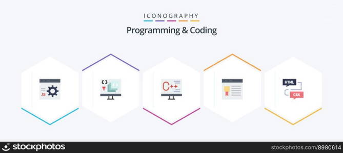 Programming And Coding 25 Flat icon pack including development. browser. development. programming. develop