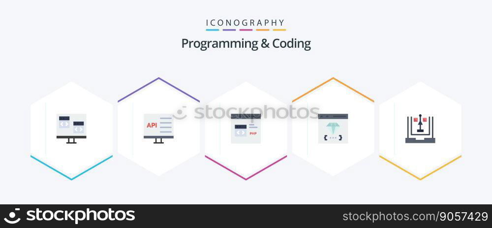 Programming And Coding 25 Flat icon pack including development. coding. development. development. coding