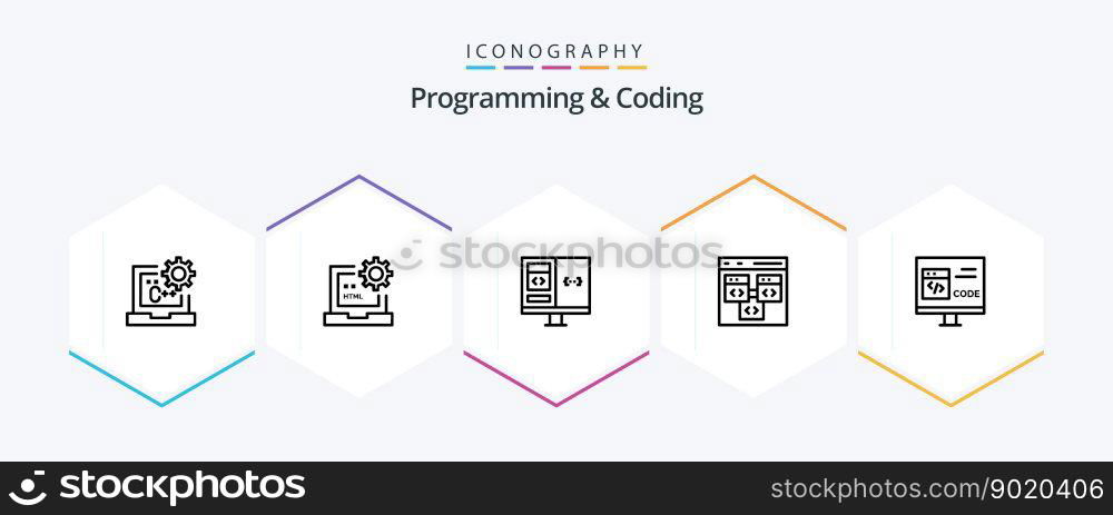 Programming And Coding 25 Line icon pack including coding. app. development. development. computer