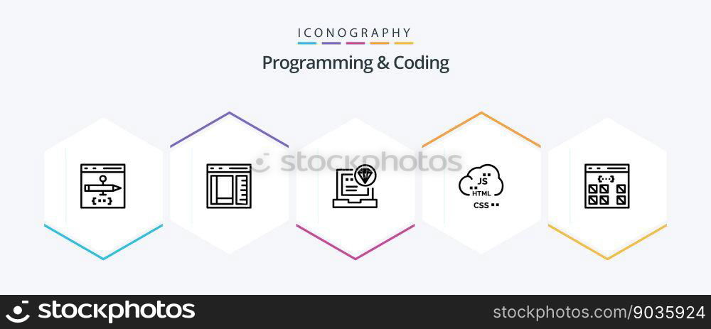 Programming And Coding 25 Line icon pack including coding. cloud. development. develop. code