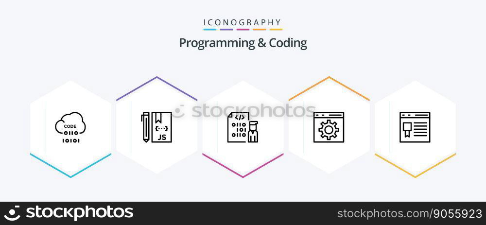Programming And Coding 25 Line icon pack including development. browser. programmer. development