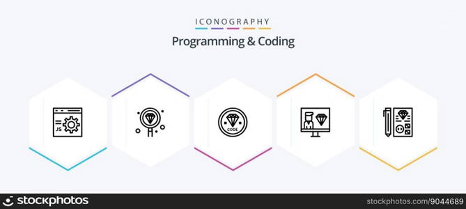 Programming And Coding 25 Line icon pack including development. coding. programming. programming. develop
