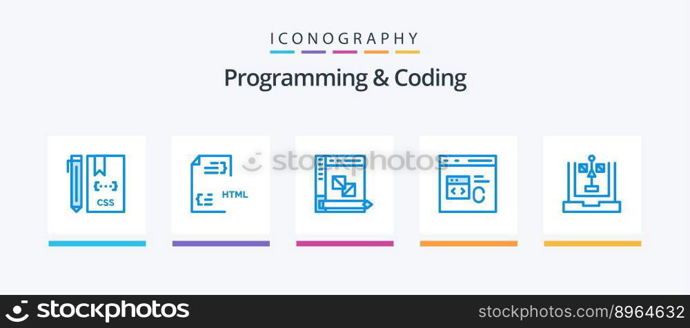 Programming And Coding Blue 5 Icon Pack Including coding. c. file. planning. development. Creative Icons Design
