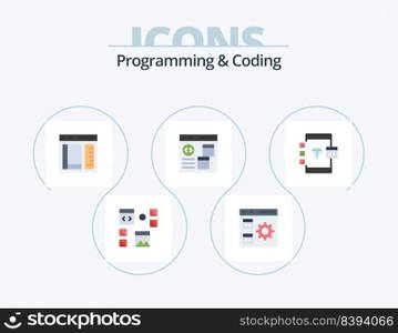 Programming And Coding Flat Icon Pack 5 Icon Design. coding. app. development. page. develop