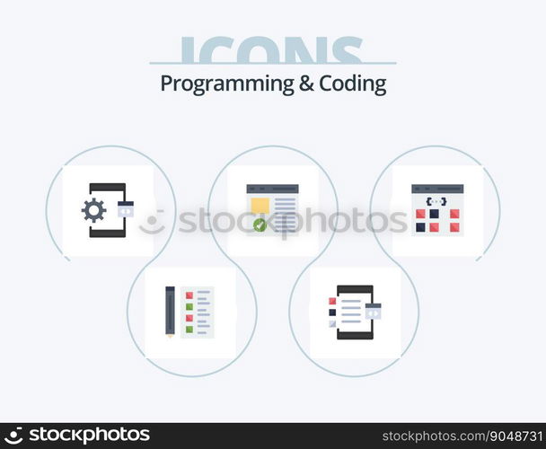 Programming And Coding Flat Icon Pack 5 Icon Design. develop. browser. development. process. develop