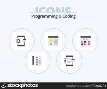 Programming And Coding Flat Icon Pack 5 Icon Design. develop. browser. development. process. develop