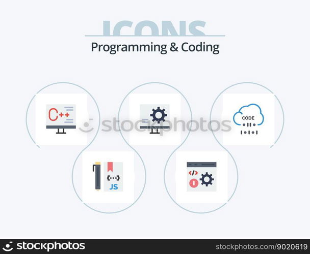 Programming And Coding Flat Icon Pack 5 Icon Design. develop. browser. error. programming. develop