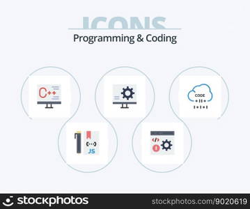 Programming And Coding Flat Icon Pack 5 Icon Design. develop. browser. error. programming. develop