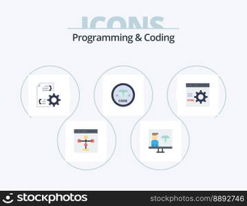 Programming And Coding Flat Icon Pack 5 Icon Design. develop. code. programmer. file