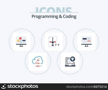 Programming And Coding Flat Icon Pack 5 Icon Design. development. coding. coding. development. computer