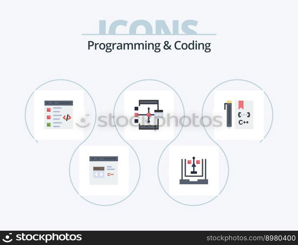 Programming And Coding Flat Icon Pack 5 Icon Design. development. coding. development. development. coding