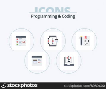 Programming And Coding Flat Icon Pack 5 Icon Design. development. coding. development. development. coding