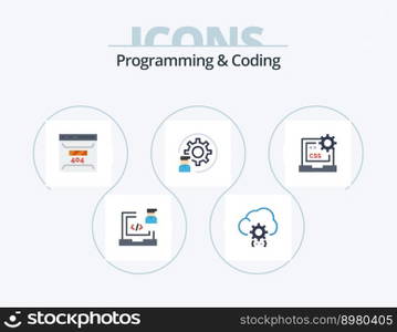 Programming And Coding Flat Icon Pack 5 Icon Design. development. coding. development. site. error