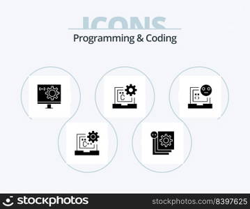 Programming And Coding Glyph Icon Pack 5 Icon Design. develop. bad. develop. programming. development