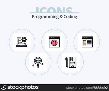 Programming And Coding Line Filled Icon Pack 5 Icon Design. development. coding. programming. programming. develop