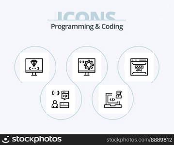 Programming And Coding Line Icon Pack 5 Icon Design. computer. app. develop. development. css