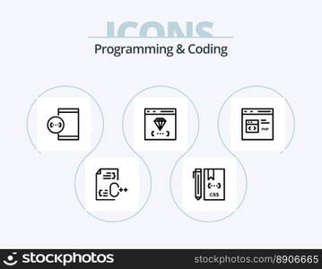 Programming And Coding Line Icon Pack 5 Icon Design. develop. app. develop. file. develop
