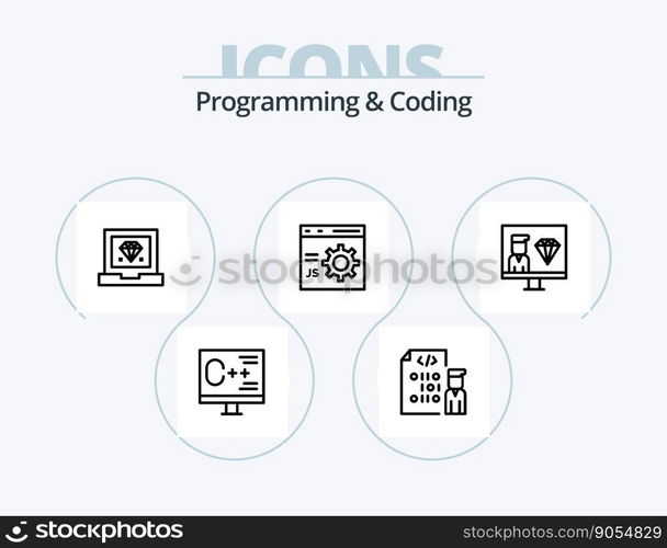 Programming And Coding Line Icon Pack 5 Icon Design. develop. browser. development. programming. develop