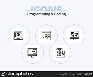 Programming And Coding Line Icon Pack 5 Icon Design. develop. browser. development. programming. develop