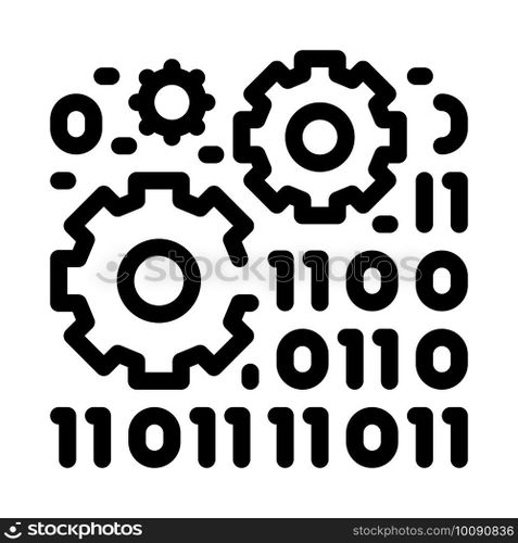 programming and coding process of machine learning line icon vector. programming and coding process of machine learning sign. isolated contour symbol black illustration. programming and coding process of machine learning line icon vector illustration