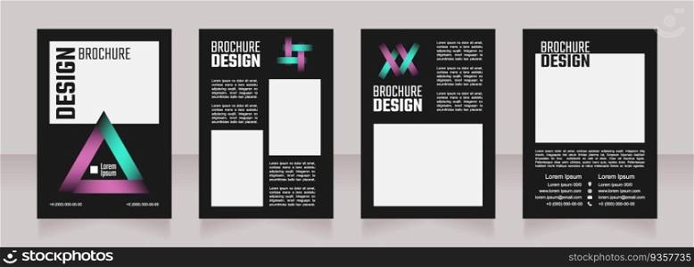 Programming blank brochure design. Template set with copy space for text. Premade corporate reports collection. Editable 4 paper pages. Teco Light, Semibold, Arial Regular fonts used. Programming blank brochure design