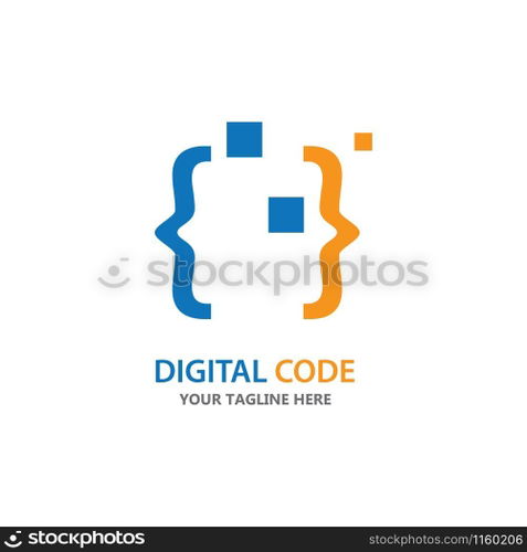 Programming Code technology logo vector template