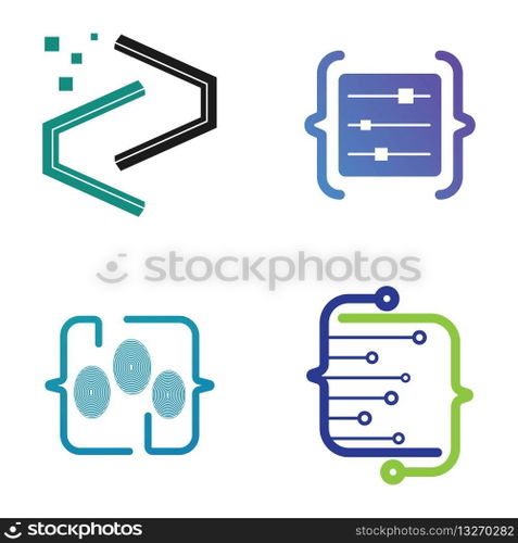 Programming Code technology logo vector template