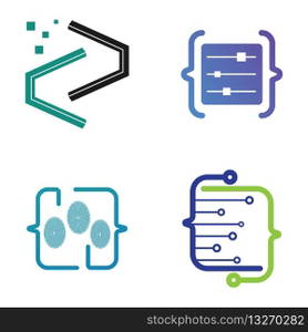 Programming Code technology logo vector template