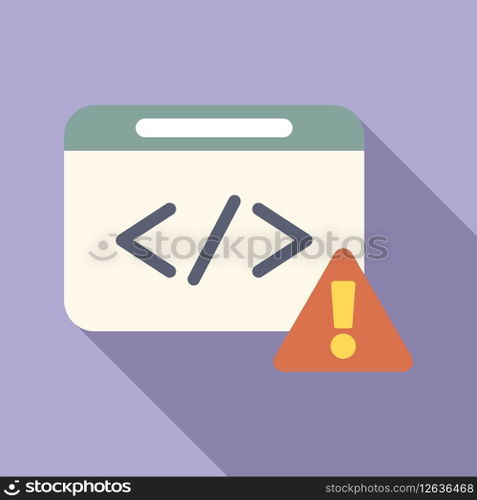 Programming code window is showing a warning error message. Web development code window showing warning error message