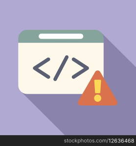 Programming code window is showing a warning error message. Web development code window showing warning error message