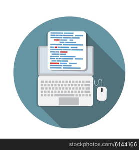 Programming Coding Concept Flat Background Vector Illustration EPS10. Programming Coding Concept Flat Background Vector Illustration