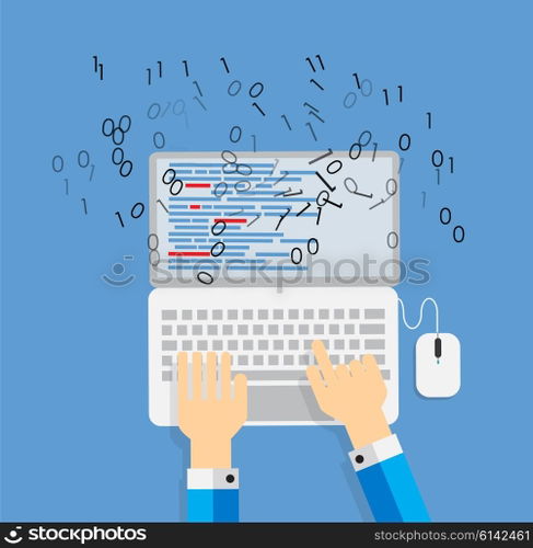Programming Coding Flat Concept Vector Illustration. EPS10
