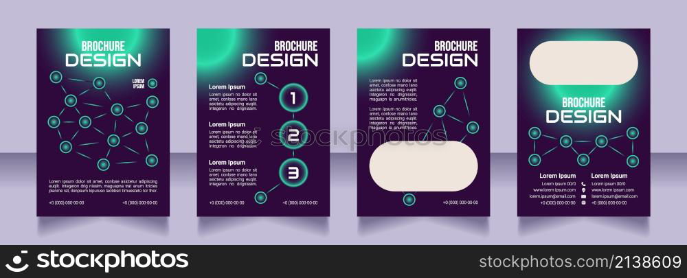 Programming courses blank brochure design. Template set with copy space for text. Premade corporate reports collection. Editable 4 paper pages. Bebas Neue, Audiowide, Roboto Light fonts used. Programming courses blank brochure design