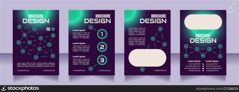 Programming courses blank brochure design. Template set with copy space for text. Premade corporate reports collection. Editable 4 paper pages. Bebas Neue, Audiowide, Roboto Light fonts used. Programming courses blank brochure design