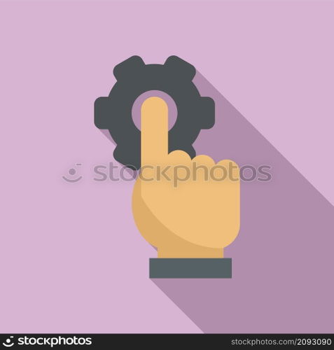 Programming gear icon flat vector. Work program. Digital software stroke. Programming gear icon flat vector. Work program
