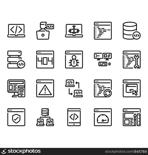 Programming icon set.Vector illustration