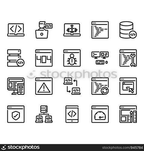 Programming icon set.Vector illustration