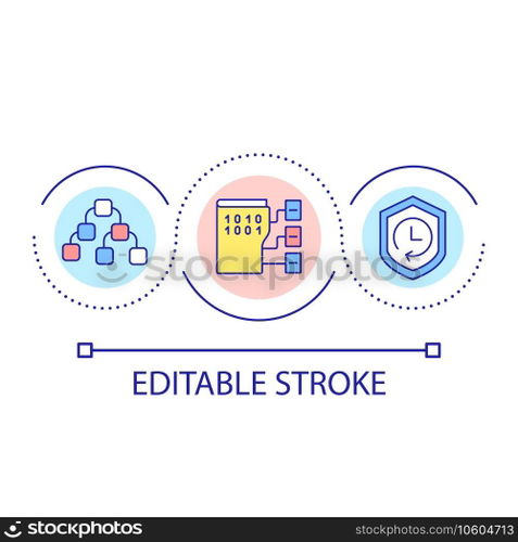 Programming language structure loop concept icon. Data and algorithms. Program development skill abstract idea thin line illustration. Isolated outline drawing. Editable stroke. Arial font used. Programming language structure loop concept icon