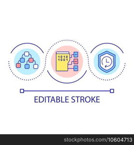 Programming language structure loop concept icon. Data and algorithms. Program development skill abstract idea thin line illustration. Isolated outline drawing. Editable stroke. Arial font used. Programming language structure loop concept icon
