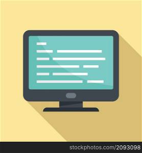 Programming monitor icon flat vector. Computer web software. Screen development. Programming monitor icon flat vector. Computer web software
