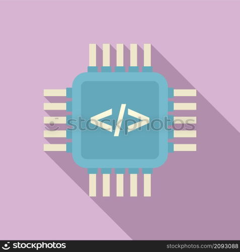 Programming processor icon flat vector. Arduino software. Education robot. Programming processor icon flat vector. Arduino software