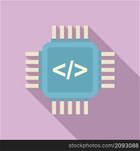 Programming processor icon flat vector. Arduino software. Education robot. Programming processor icon flat vector. Arduino software